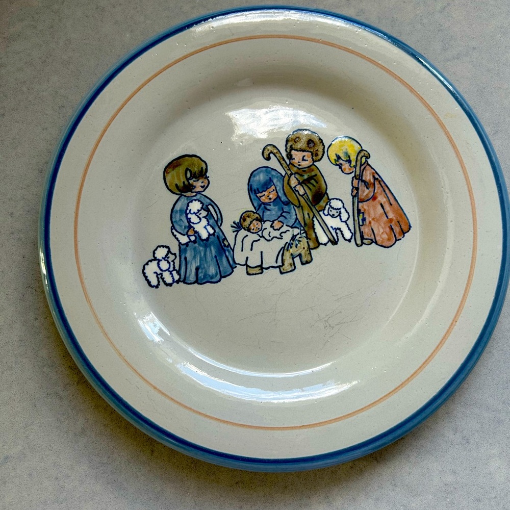 Vintage Nativity Plate by Louisville Stoneware
